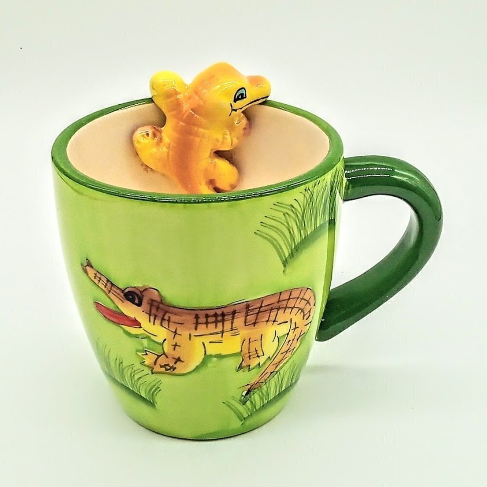 Dure S.A. Green Ceramic Alligator Crocodile Mug